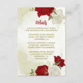 Rode bloemen groene bladeren informatiekaartje (Voorkant)