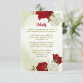 Rode bloemen groene bladeren informatiekaartje (Staand voorkant)