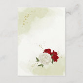 Rode bloemen groene bladeren informatiekaartje (Achterkant)