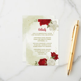 Rode bloemen groene bladeren informatiekaartje