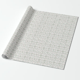 Rode bloemen, Groene bladeren patroon Cadeaupapier