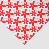 Rode Bloemen Hand-getrokken Kerst Feestdagen Schat Tissuepapier (Detail)