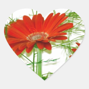 Rode Bloemen Hart Sticker
