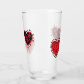 Rode bloemen harten glas (Links)