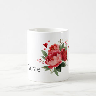 Rode Bloemen Harten Valentijnsdag Koffiemok