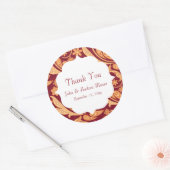 Rode Bloemen Henna Trouwgunst Ronde Sticker (Envelop)