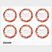 Rode Bloemen Henna Trouwgunst Ronde Sticker (Vel)