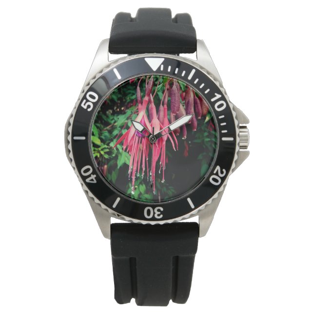 Rode bloemen horloge (Voorkant)