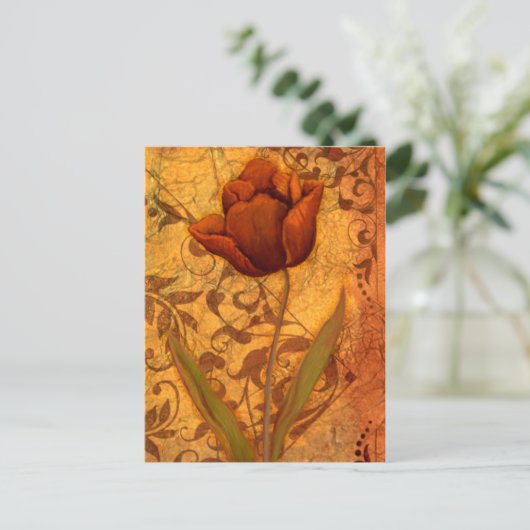 Rode Bloemen II Briefkaart (Staand voorkant)