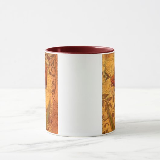 Rode bloemen II Mok (Midden)