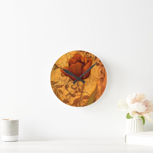 Rode bloemen II Ronde Klok (Huis)