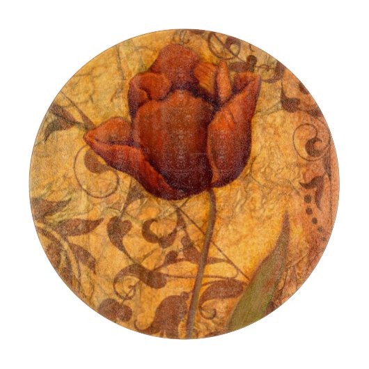 Rode bloemen II Snijplank (Voorkant)