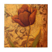 Rode bloemen II Tegeltje (Voorkant)