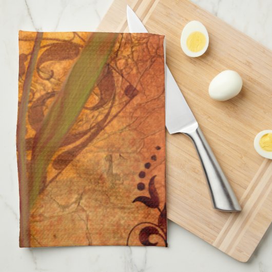 Rode bloemen II Theedoek (Quarter Fold)