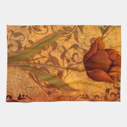 Rode bloemen II Theedoek (Horizontaal)