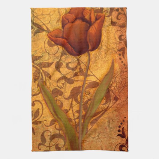 Rode bloemen II Theedoek (Verticaal)