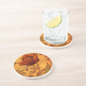 Rode bloemen II Zandsteen Onderzetter (Zijkant)