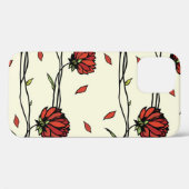  rode bloemen illustratie Case-Mate iPhone case (Achterkant (horizontaal))