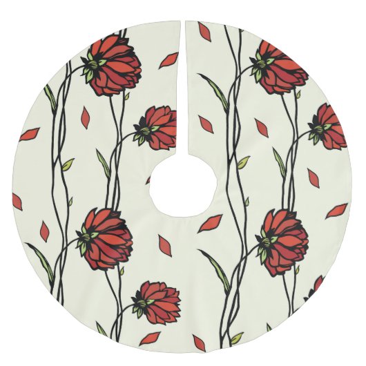rode bloemen illustratie kerstboom rok (Voorkant)