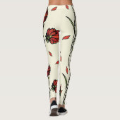  rode bloemen illustratie leggings (Achterkant)