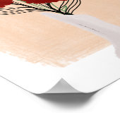 Rode bloemen in Vase Hand Drawn Art Poster (Hoek)