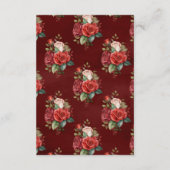 Rode Bloemen Indische Punjabi Sikh Trouwdetails Informatiekaartje (Achterkant)