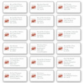 Rode Bloemen Individuele Bruiloft Gast Naam Adres Sticker (Voorkant)