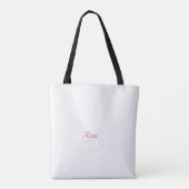 Rode bloemen jouw naam canvas tas (Achterkant)