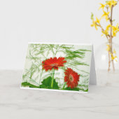 Rode Bloemen Kaart (Gele Bloem)