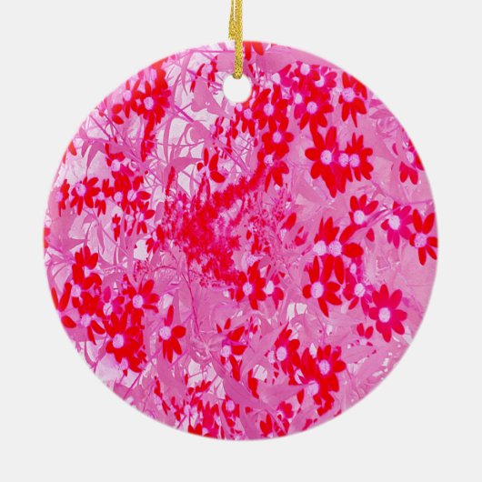  rode bloemen keramisch ornament (Achterkant)