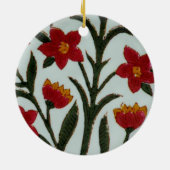 Rode bloemen keramisch ornament (Achterkant)