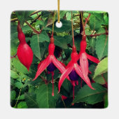 Rode bloemen keramisch ornament (Achterkant)