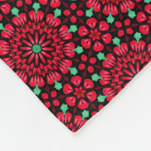 Rode Bloemen Kerstmis Fleece Deken (Hoek)