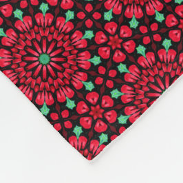 Rode Bloemen Kerstmis Fleece Deken