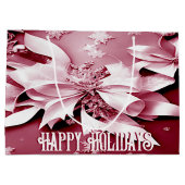 Rode Bloemen Kerstmis Geschenk Tas Groot Cadeauzakje (Achterkant)