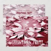 Rode Bloemen Kerstmis Vakantie Party uitnodiging (Voorkant / Achterkant)