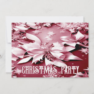 Rode Bloemen Kerstmis Vakantie Party uitnodiging