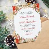 Rode Bloemen Kerstmis Winter Bruiloft Kaart