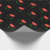 Rode Bloemen Klaprozen Cadeaupapier (Hoek)