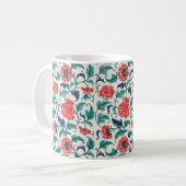 Rode bloemen koffiemok (Voorkant links)