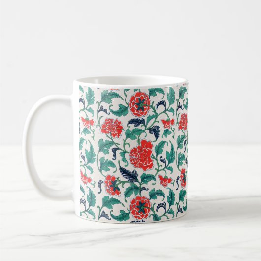 Rode bloemen koffiemok (Links)