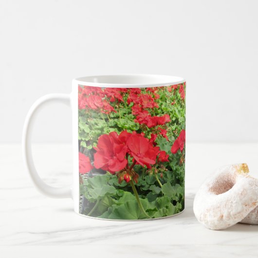 Rode Bloemen Koffiemok (Met donut)