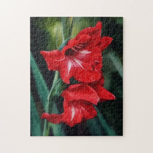 Rode Bloemen Kunst Bloemetuin Puzzel (Verticaal)