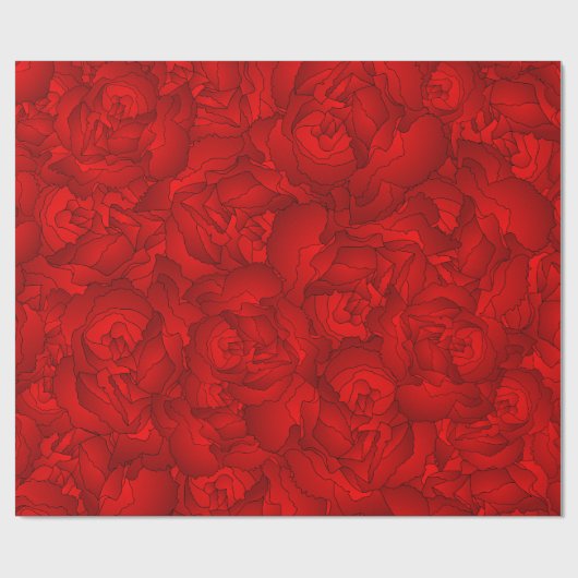  rode bloemen kunst cadeaupapier (Vlak)