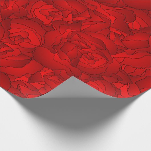  rode bloemen kunst cadeaupapier (Hoek)