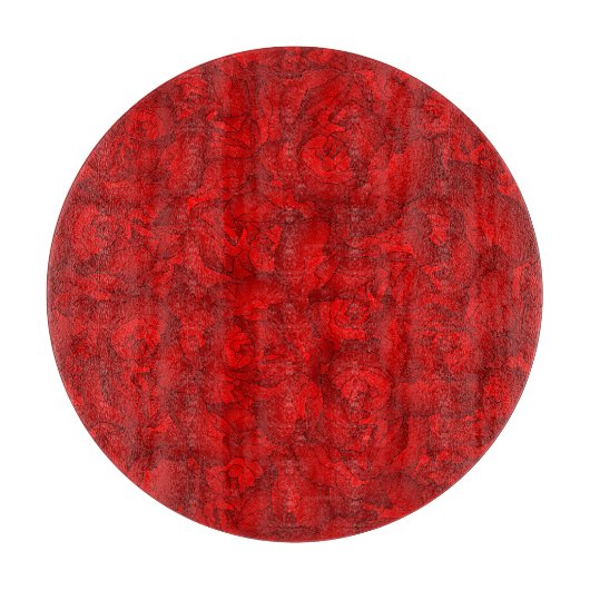  rode bloemen kunst snijplank (Voorkant)