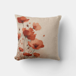 Rode bloemen. kussen