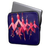 Rode bloemen laptop sleeve (Voorkant Links)