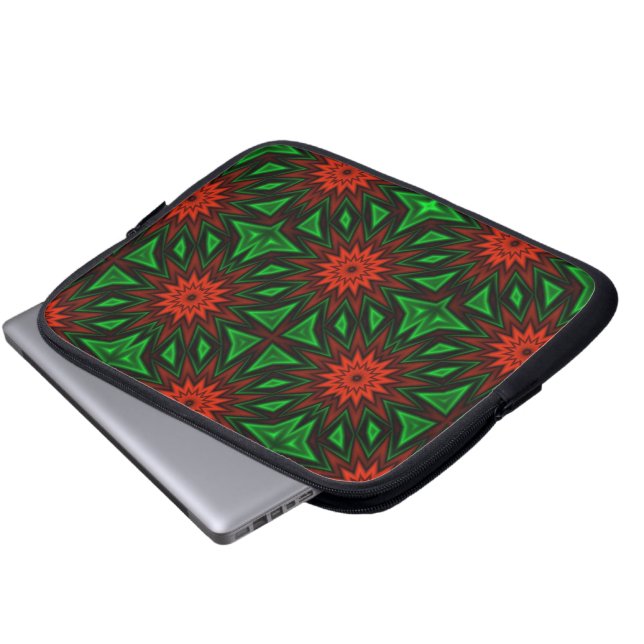 Rode Bloemen Laptophoes Laptop Sleeve (Voorkant onderkant)