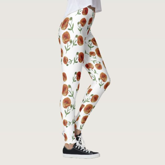 Rode bloemen Leggings (Rechts)